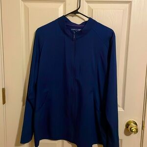 Scrub jacket by Healing Hands; Navy blue size L.